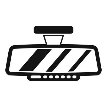 Car rearview mirror with parking sensor displaying simple glyph icon Stock Illustration