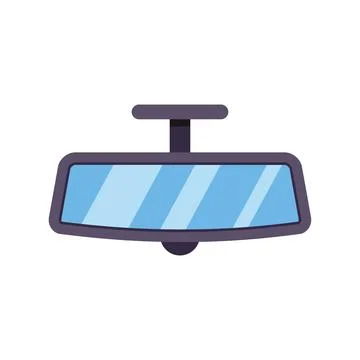 Car rearview mirror providing driver visibility and safety Stock Illustration