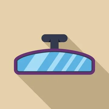 Car rearview mirror reflecting light with long shadow Stock Illustration