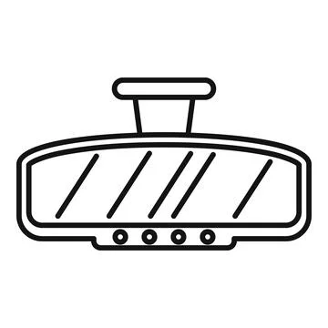 Car rearview mirror with suction cup mount enhancing driving safety Stock Illustration