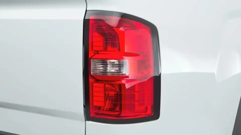 Car red tail light close up Summit White 2016 GMC Sierra 2500HD SE Stock Footage 159865157