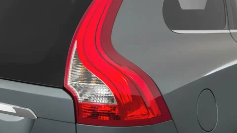 Car red tail light close up Osmium Grey Metallic 2017 Volvo XC60 T5 Inscription Stock Footage 159911668