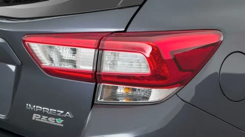Car red tail light close up Carbide Gray Metallic 2017 Subaru Impreza 2.0i Stock Footage 159920393