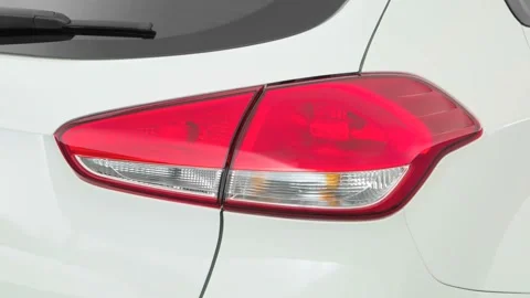 Car red tail light close up Clear White 2017 Kia Forte5 LX Stock Footage 159928774