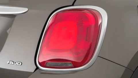 Car red tail light close up Bronzo Magnetico 2017 Fiat 500X Trekking Video stock 159940386