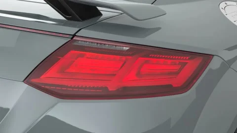 Car red tail light close up Nardo Gray 2018 Audi TT RS 2.5 TFSI Vídeos de archivo 159956058