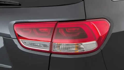 Car red tail light close up Platinum Graphite 2018 Kia Sorento SX Stock Footage 159959392