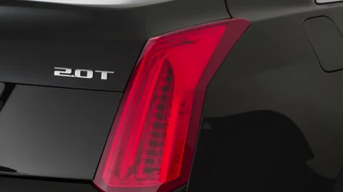 Car red tail light close up Black Raven 2018 Cadillac ATS Luxury Stock Footage 159975535