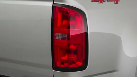 Car red tail light close up Quicksilver Metallic 2018 Chevrolet Colorado WT Stock Footage 159978367