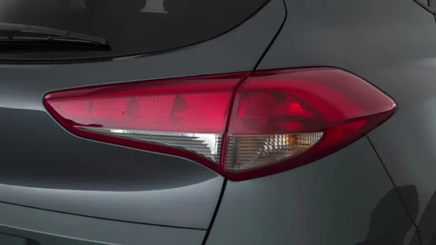 Car red tail light close up Coliseum Gray 2018 Hyundai Tucson SE Stock Footage 159998689