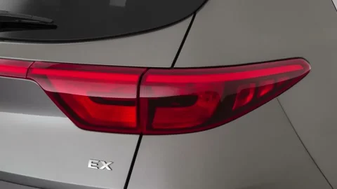 Car red tail light close up Mineral Silver 2019 Kia Sportage EX Stock Footage 160016608