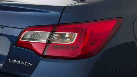 Car red tail light close up Abyss Blue Pearl 2019 Subaru Legacy 2.5i Premium Stock Footage 160021684
