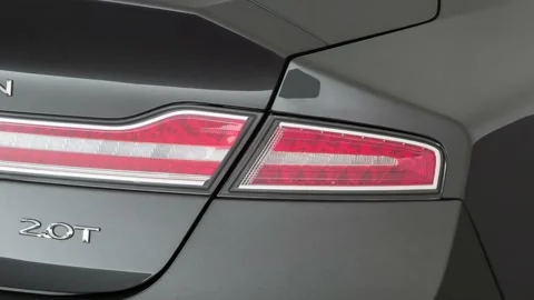 Car red tail light close up Magnetic Gray 2019 Lincoln MKZ Reserve Il Stock Footage 160037823