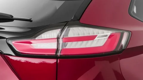 Car red tail light close up Ruby 2019 Ford Edge ST Stock Footage 160042123