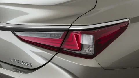 Car red tail light close up Atomic Silver 2019 Lexus ES ES 350 Luxury Stock Footage 160072116