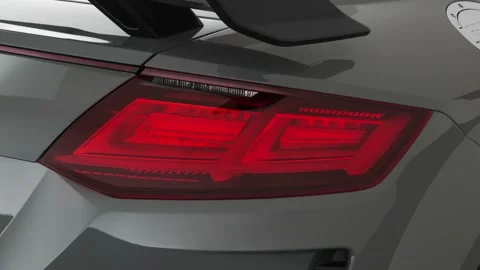 Car red tail light close up Nardo Gray 2019 Audi TT RS 2.5 TFSI Vídeos de archivo 160076251