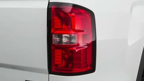 Car red tail light close up Summit White 2019 GMC Sierra 2500HD SLE Stock Footage 160080661