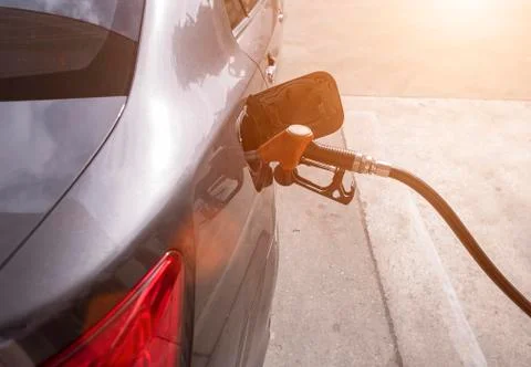 Car refueling gasoline Stock Photos