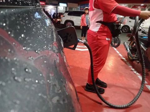 Car refueling Foto stock