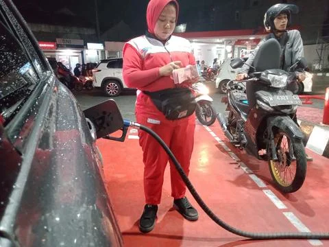 Car refueling Foto stock