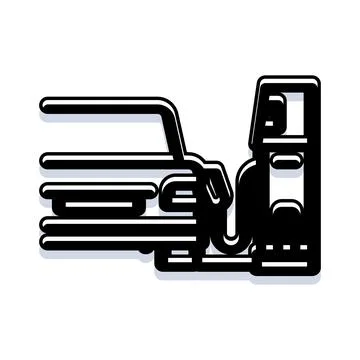 Car refueling at pump line icon illustration Stock Illustration