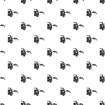 Car refueling seamless pattern with gasoline pump nozzle Stock Illustration