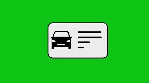 Car registration digital document animation appearing on green screen backg.. Vidéo 346497231
