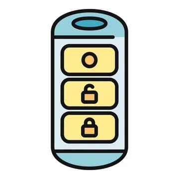 Car remote control key fob unlocking vehicle Stock Illustration