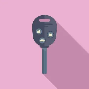 Car remote control key icon flat vector. Smart lock Stock Illustration