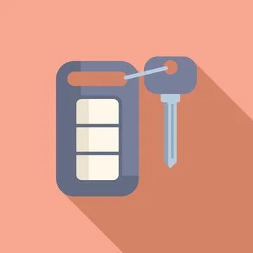 Car remote control key icon flat vector. Smart security Stock Illustration