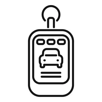Car remote control key icon outline vector. Smart lock イラスト素材