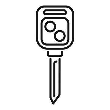 Car remote control key icon outline vector. Smart security Stock Illustration