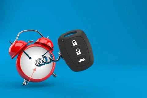 Car remote key with alarm clock イラスト素材