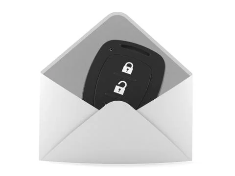 Car remote key inside envelope Stock Illustration