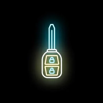 Car remote key neon glow security system Stock Illustration
