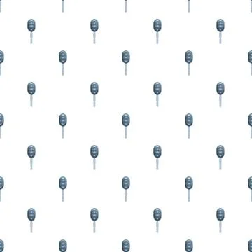 Car remote key seamless pattern on white background Stock Illustration