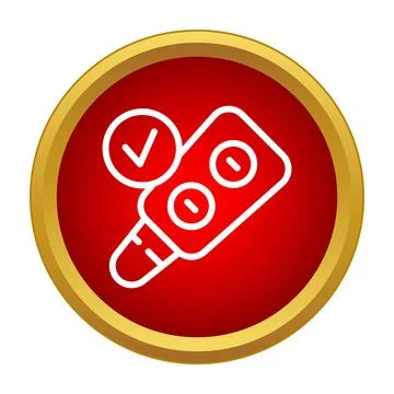 Car remote key security check icon in red circle Stock Illustration