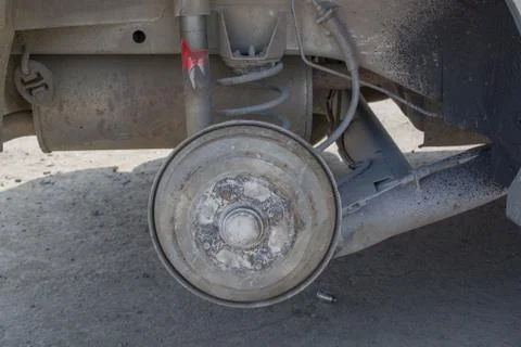 Car With Removed Wheel Stock Photos