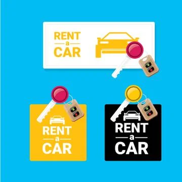 Car rent concept vector flat banner 스톡 일러스트