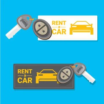 Car rent concept vector flat banner 스톡 일러스트