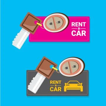 Car rent concept vector flat banner Illustrazione stock