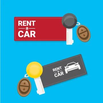 Car rent concept vector flat banner Illustrazione stock