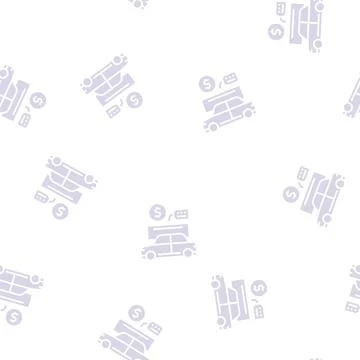 Car rental glyph seamless pattern sign Stock Illustration