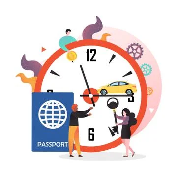 Car rental vector concept for web banner, website page Stock Illustration
