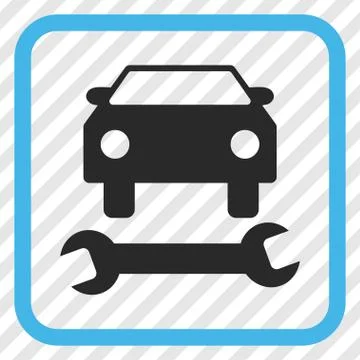 Car Repair Vector Icon In a Frame 스톡 일러스트