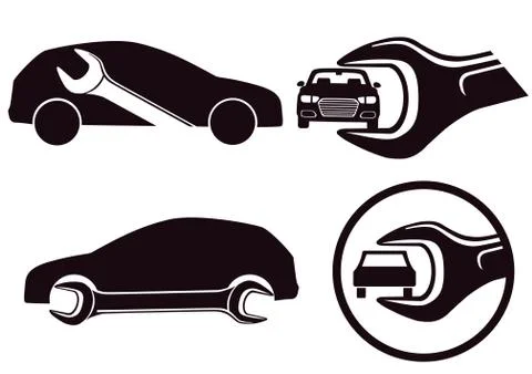 Car repair Workshop with tool Stock Illustration