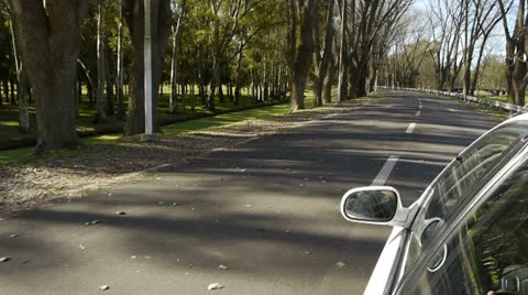 Car Ride POV with reference. Country road Stock Footage 24604101