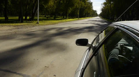 Car Ride POV with reference. Country road Stock Footage 24609918