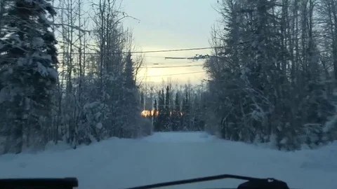 Car Ride Through North Pole, Alaska 動画素材 77424841