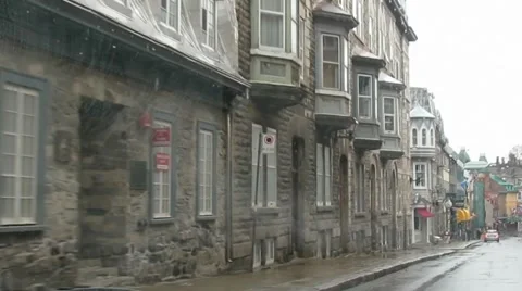 Car ride through Old Quebec City 1239 Stock Footage 42869643